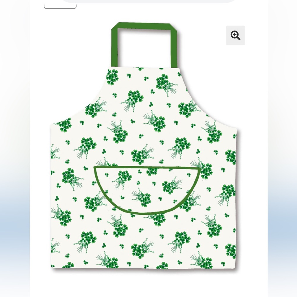 Green Clover Print Kitchen Apron *New in Package*